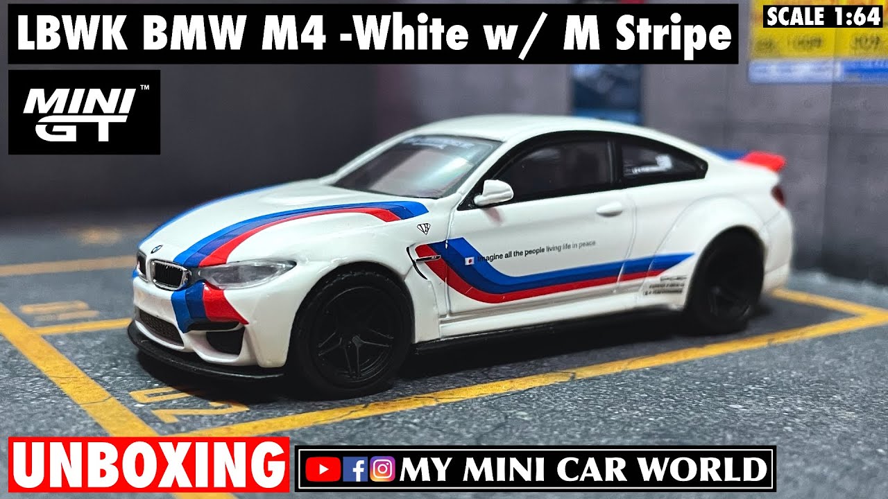 MY MINI CAR WORLD】UNBOXING MINI GT 1/64 LBWK BMW M4 (White w/ M