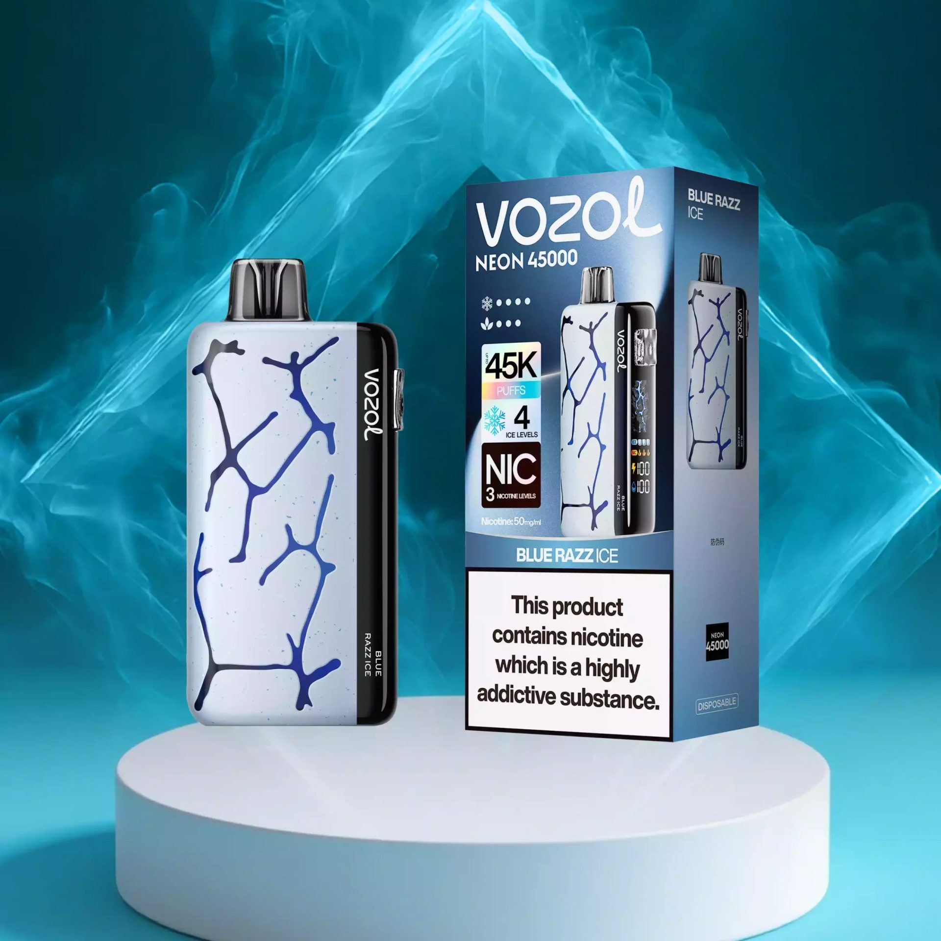 VOZOL NEON 45K | ultra-long 45000 puffs 20ml 50mg rechargeable