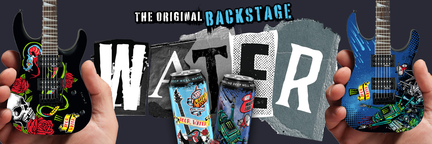 Monster Tour Water Rocks with Promotional Mini Guitars by AXE