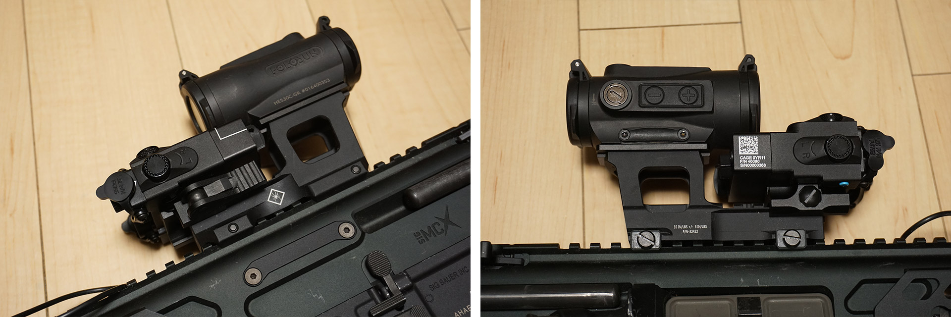 ヘルメットにマウントしたPVS14越しでもドットサイトが使えるように