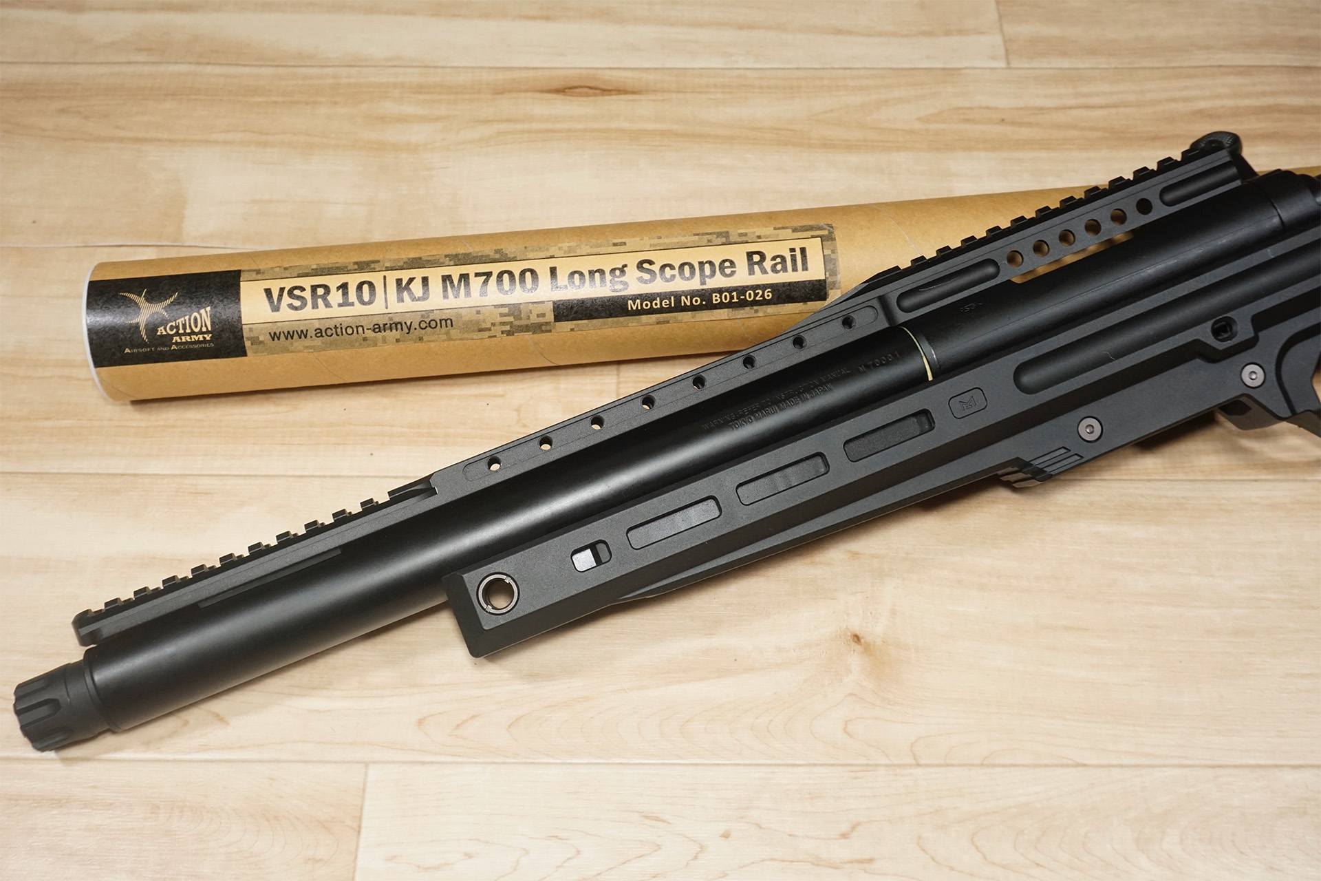 ActionArmy VSR10/KJ M700用ロングスコープレール(MARS)をVSR-ONEに