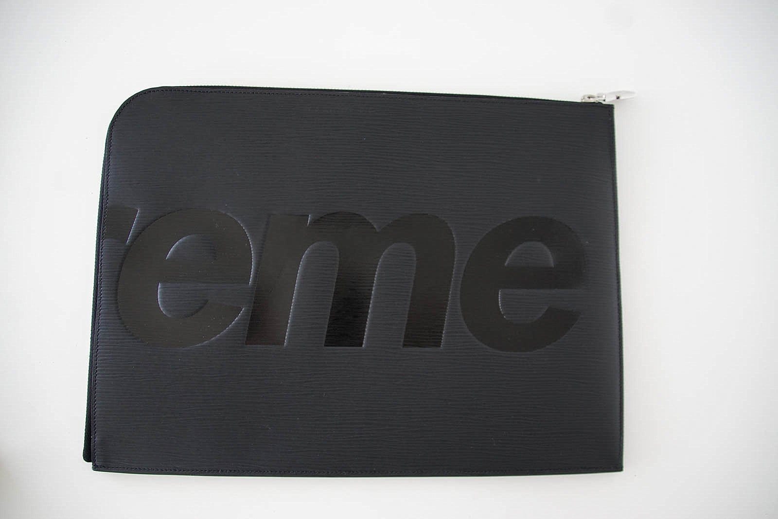 Louis Vuitton Supreme X Black Pochette Epi Jour GM Clutch Laptop