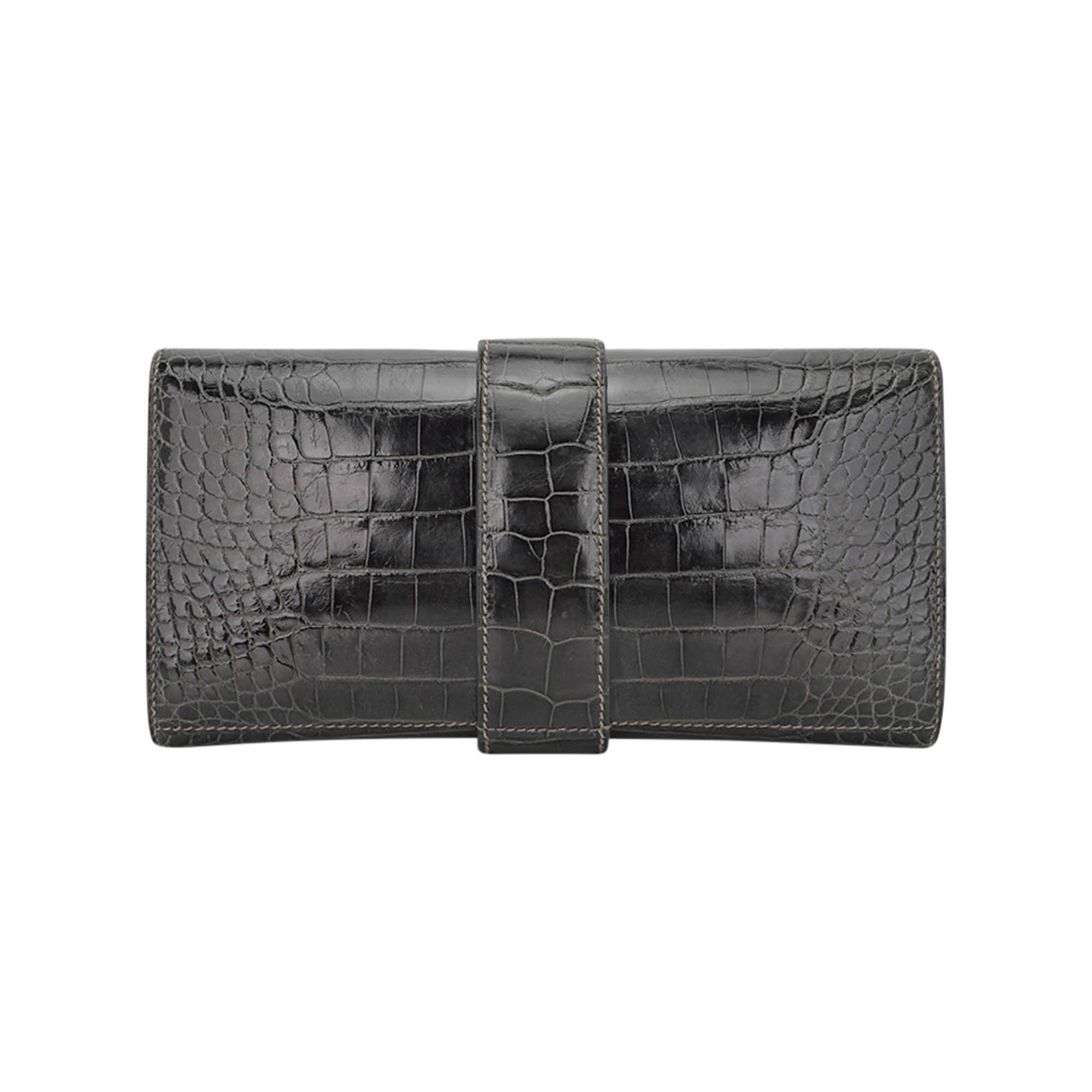 Hermès Medor 23 Graphite Alligator Clutch – Mightychic | Mightychic