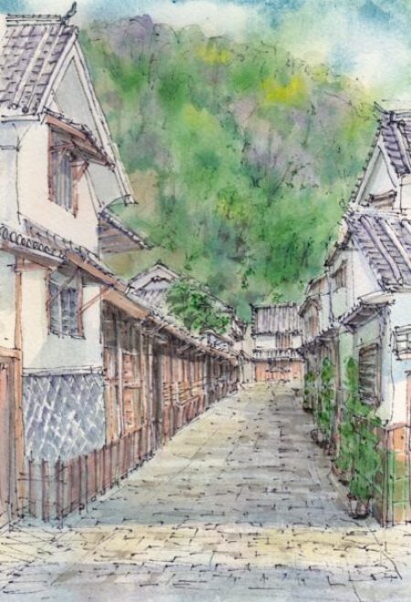 ペンと水彩で描く風景 安芸の小京都 | 美緑（みりょく）空間