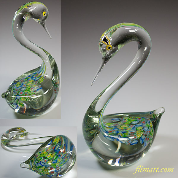 ヴィンテージ formica フォルミア社 ムラーノガラス 白鳥 イタリア製
