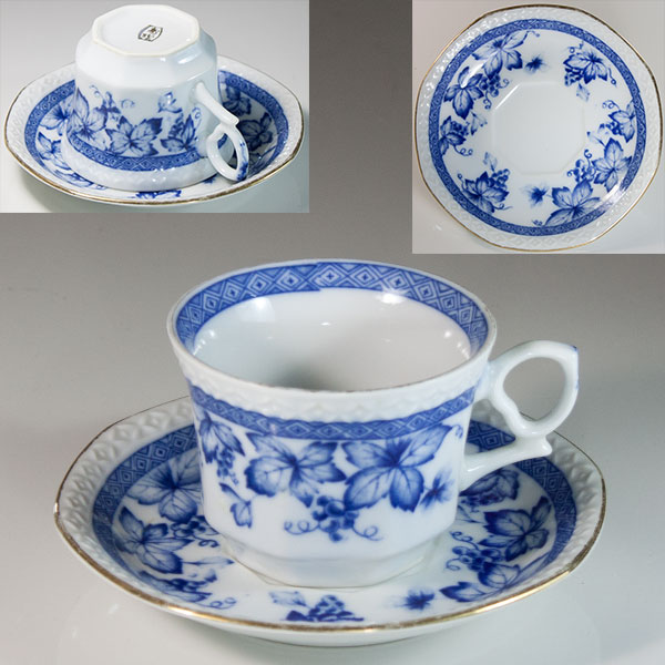 昭和レトロ葡萄柄カップ＆ソーサーR6113 : 昭和レトロ食器雑貨