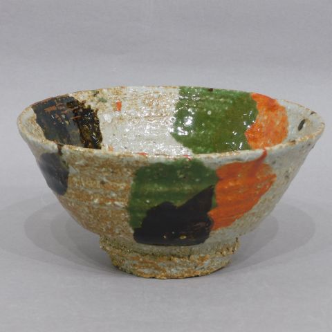 河井寛次郎 三色茶碗 KAWAI KANJIRO Tea-bowl with splashed three
