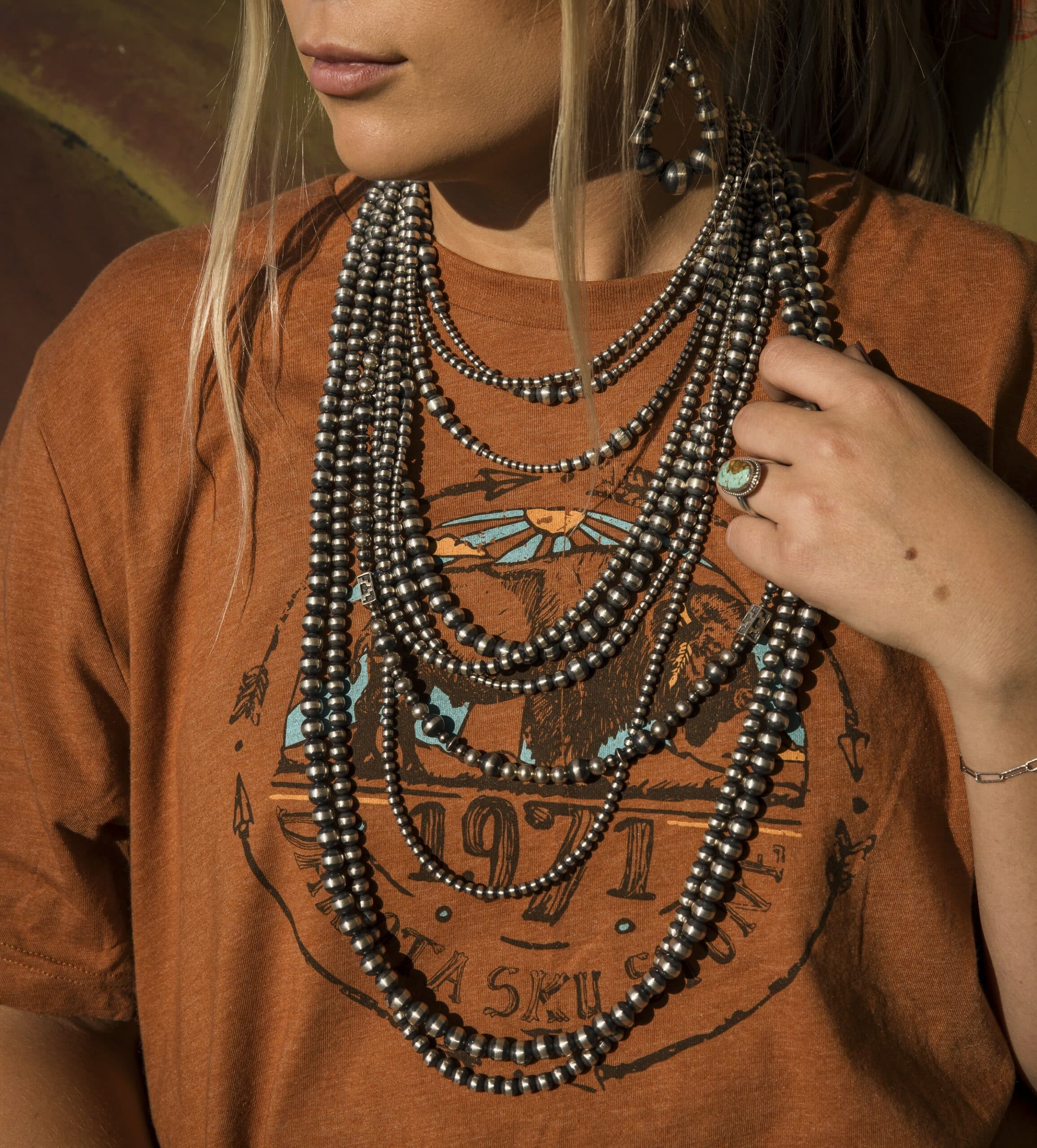 24 IN Navajo Pearls - Varying Bead Size - Native American