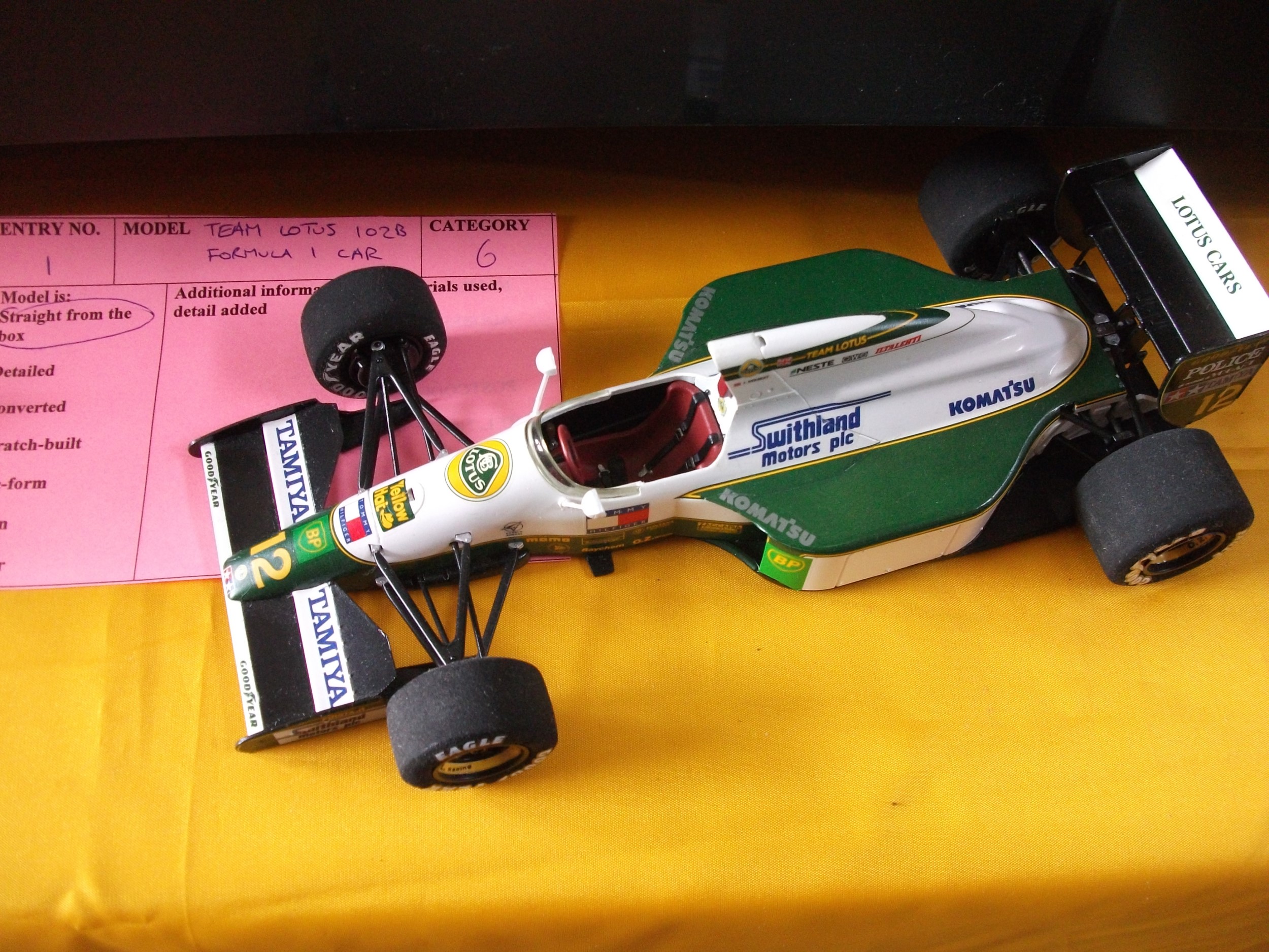 Tamiya Lotus 102B model kit - build diary, photos, tips and advice