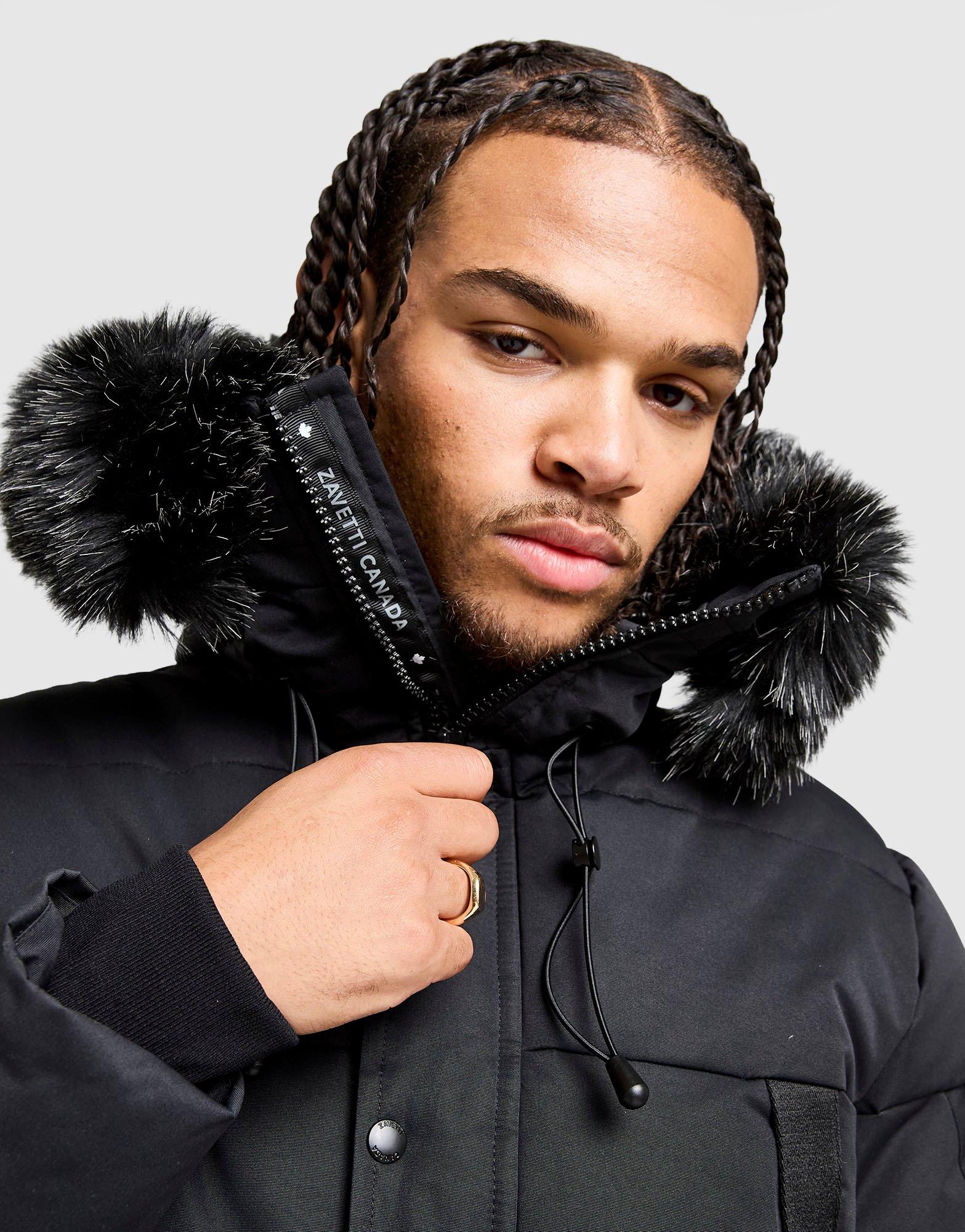Black Zavetti Canada Aylmer Longline Parka Jacket - JD Sports Global