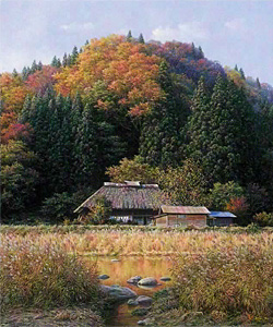 金子東日和 一枚の繪【遅春山峡（福島県下郷町）】油彩