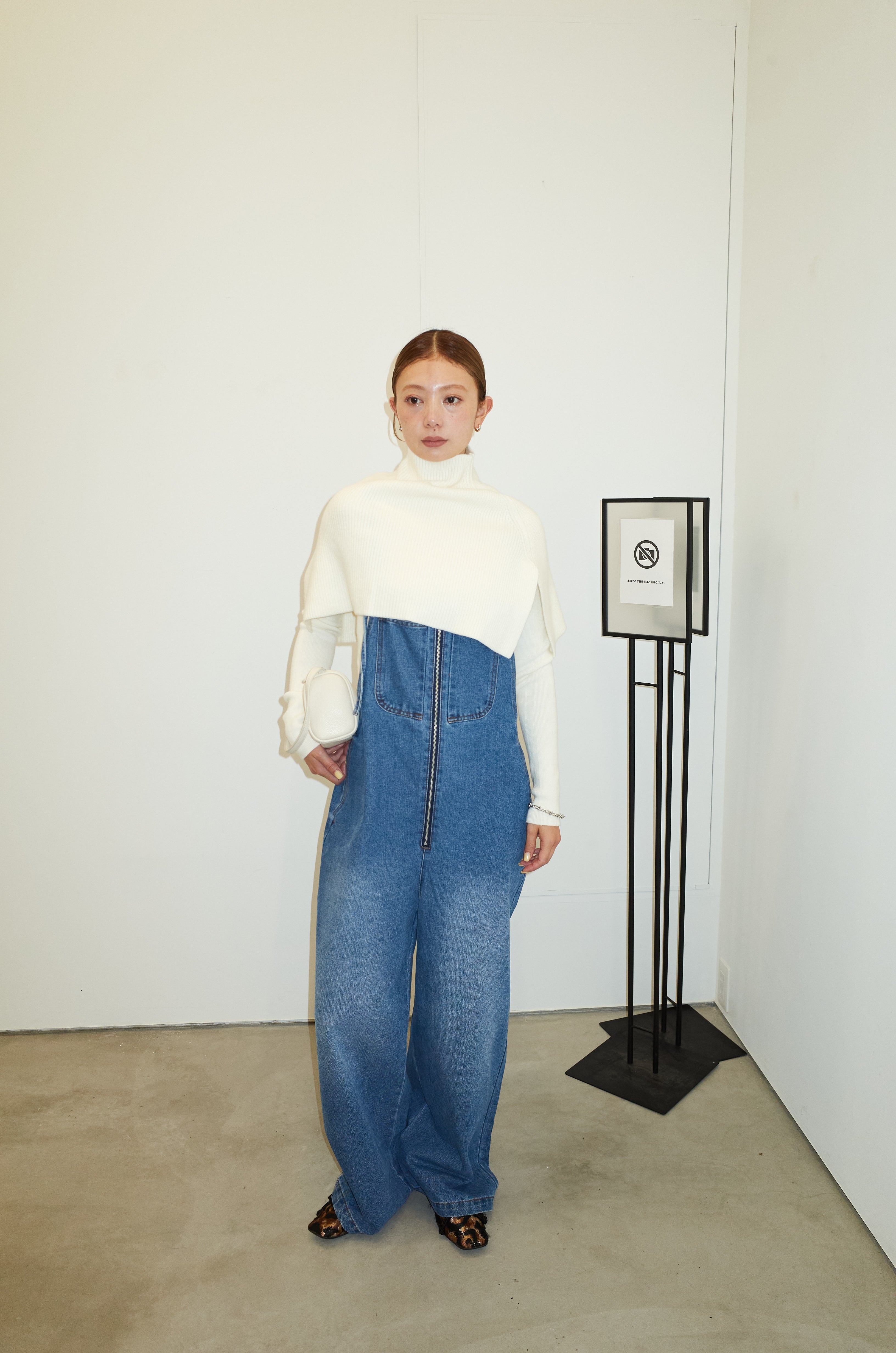 予約/SET]ケープアンサンブルニット+フロントジップストラップデザイン