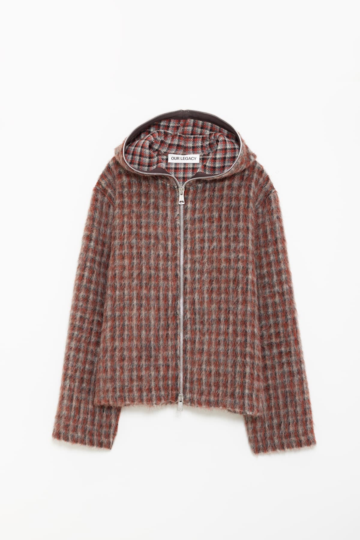 OUR LEGACY BOSTON CHECK FULL ZIP HOOD JACKET | IAMNUE