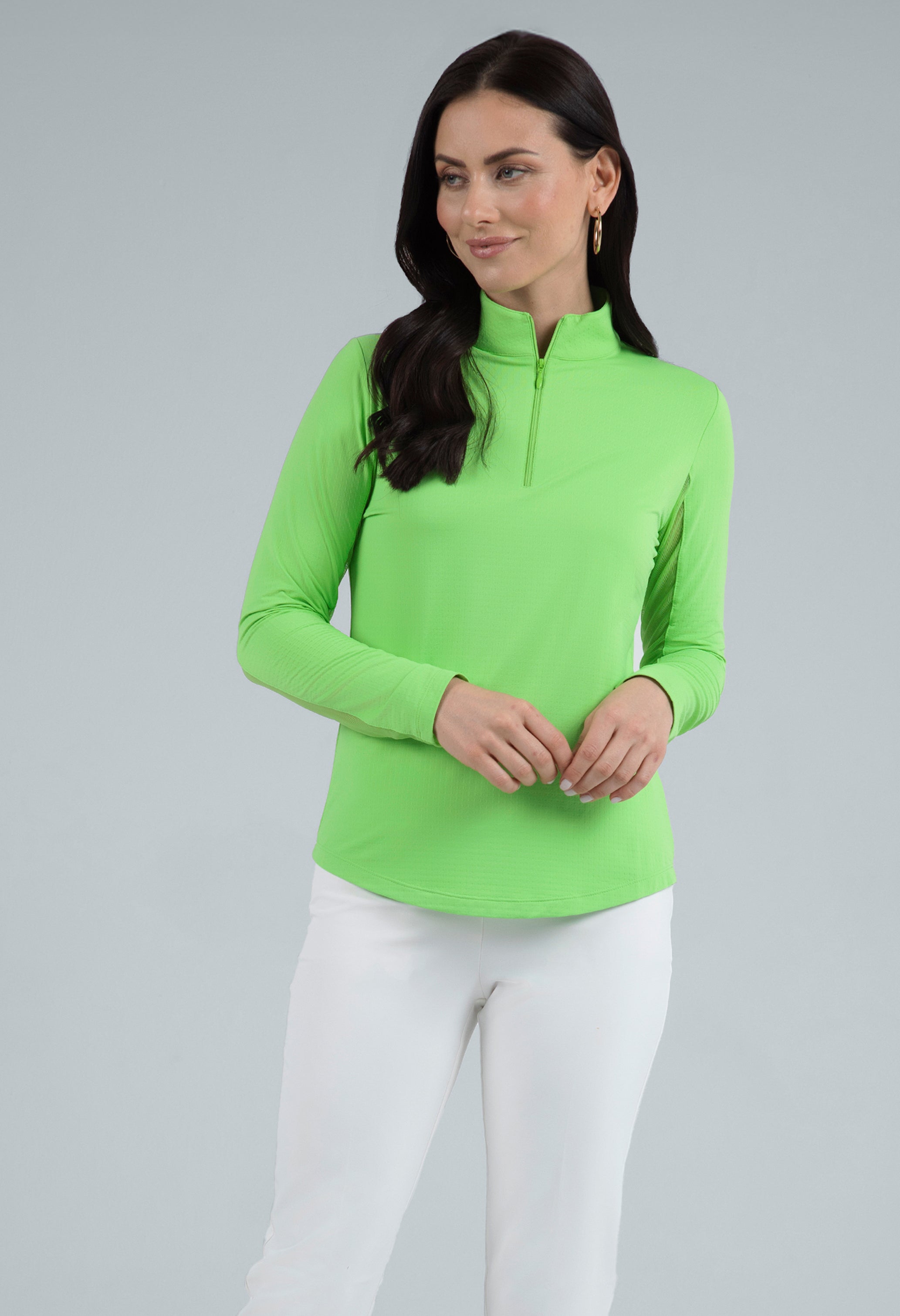 Solid Long Sleeve Mock Neck Top - 80000 | IBKÜL