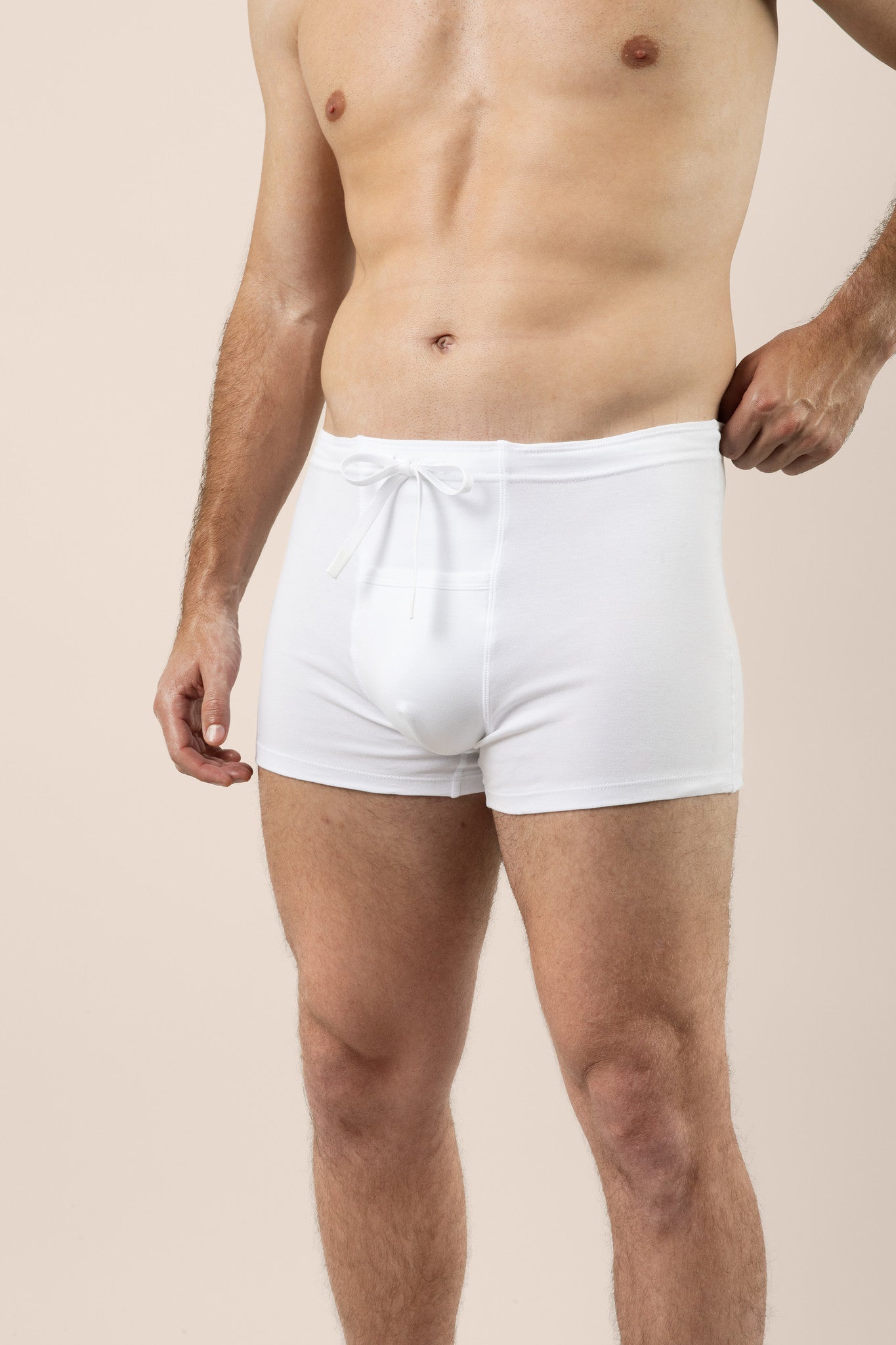 Men's Elastic-Free Boxer Briefs | White - iB Underwear