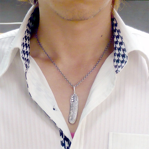 ケースミス K-SMITH ネックレス メンズ シルバー フェザー KI216-1-AZ