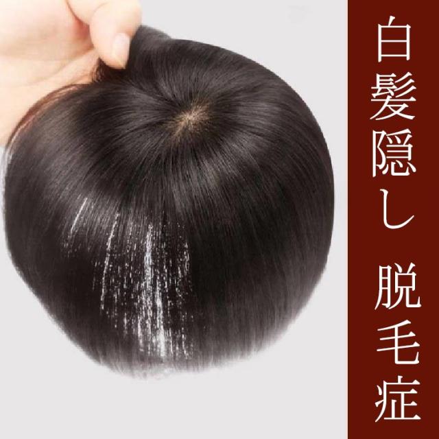 ヘアピース 人毛100% トップピース つむじ 部分ウィッグ トップカバー