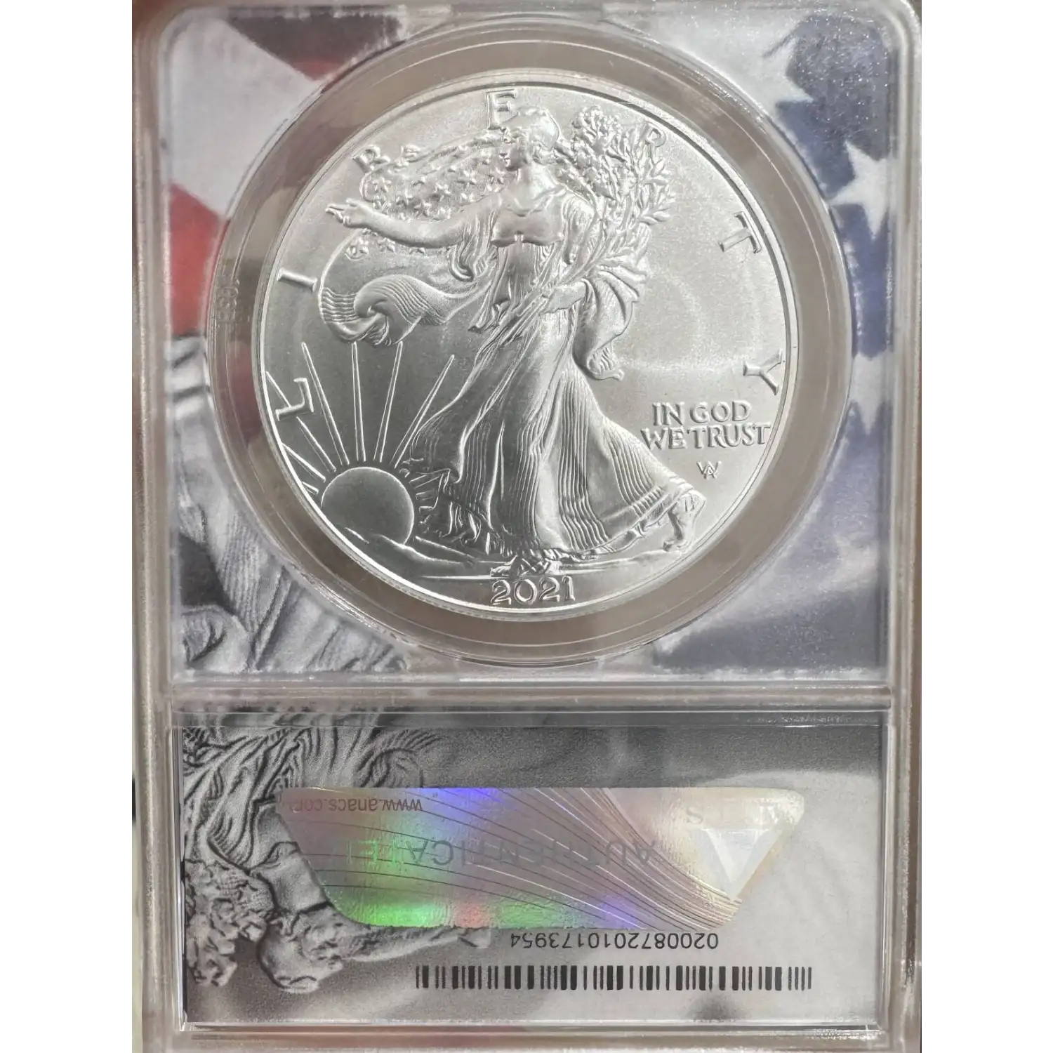 2021 American Silver Eagle ANACS MS-70 Type 2 - First Strike - IDC