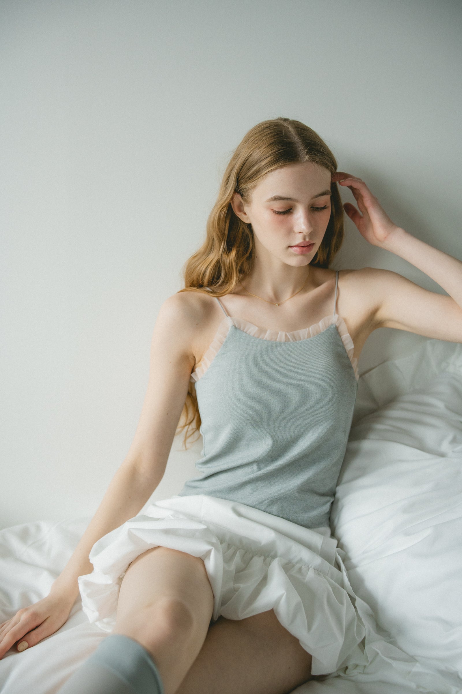 cup in tulle frill camisole – idem