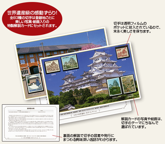 世界遺産登録20周年記念 日本の世界遺産 切手コレクション【全83種・9