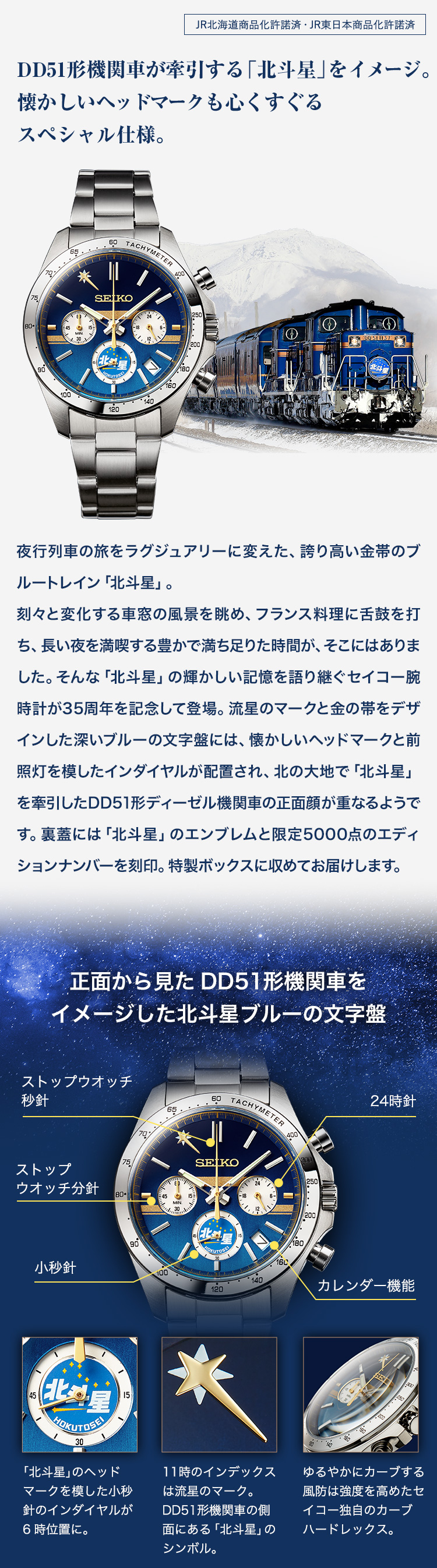 セイコー 北斗星 35周年記念 DD51形ウオッチ／プレミアムキャラクター