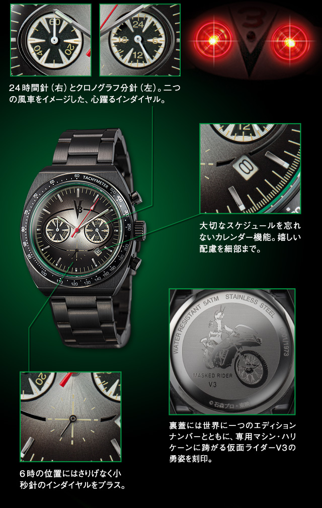 仮面ライダーV3 50周年 プレミアムウオッチ／プレミアムキャラクター