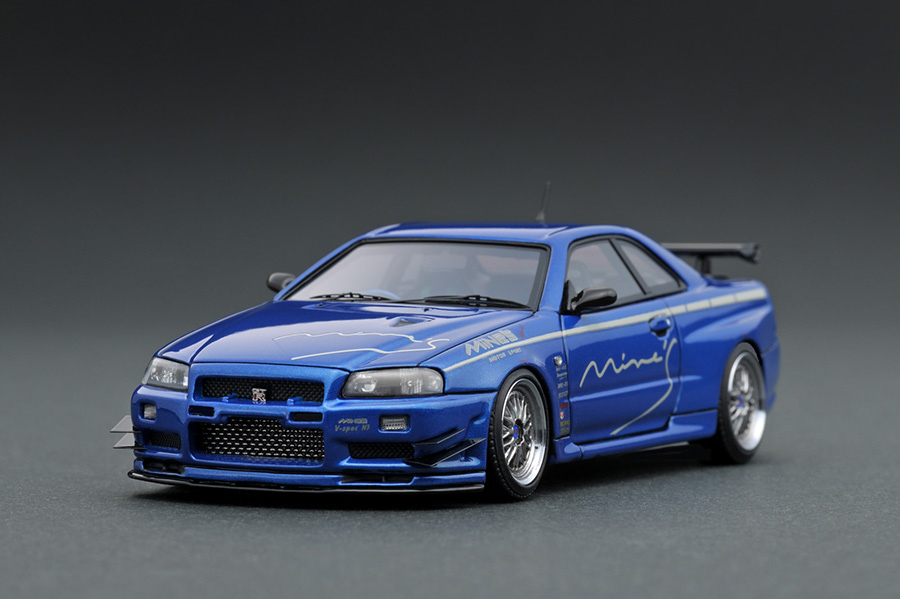 IG1814 1/43 Nissan Skyline GT-R Mine's (R34) Bayside Blue | LINE