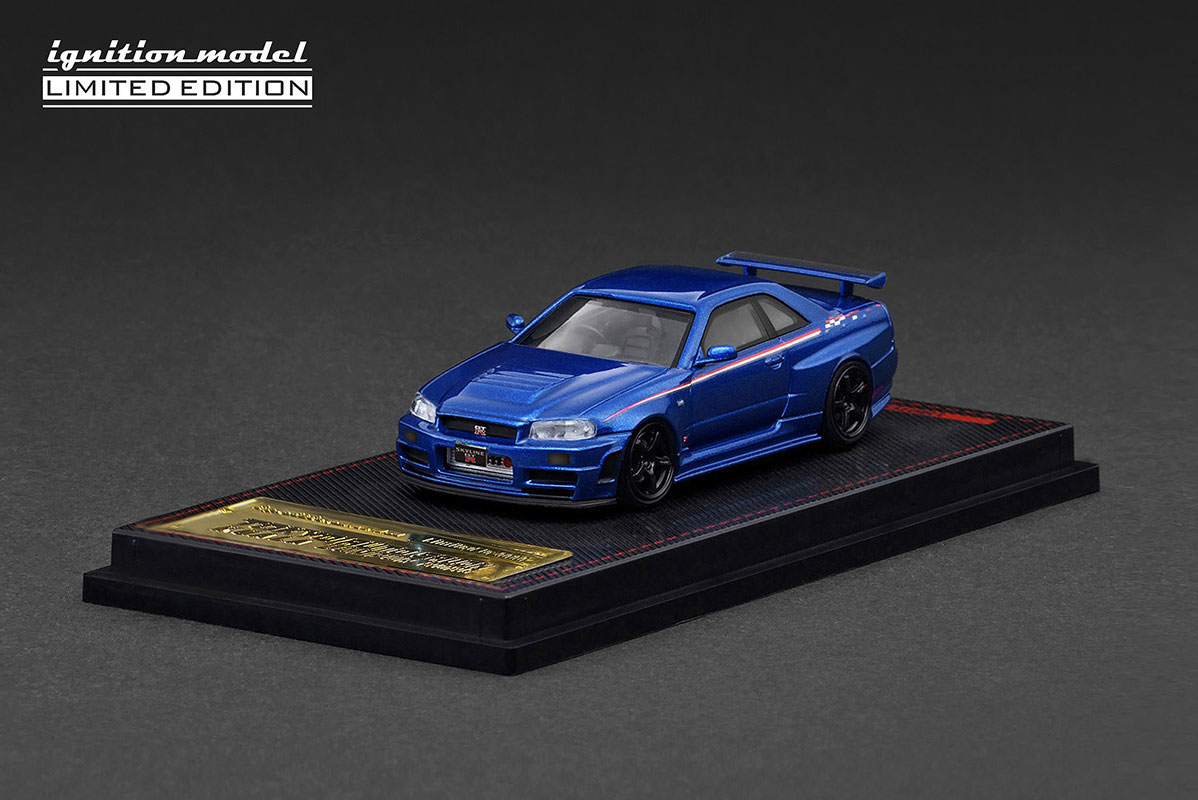 IG3838 1/64 Nissan Skyline GT-R (BNR34) V-Spec II Blue Metallic