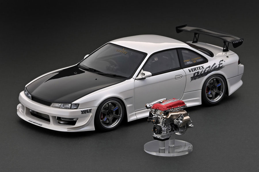 IG3081 1/18 VERTEX S14 Silvia Pearl White With Engine | LINE UP