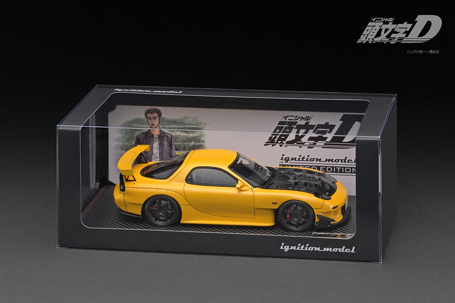 IG3189 1/18 INITIAL D Mazda RX-7 (FD3S) Yellow with LED light