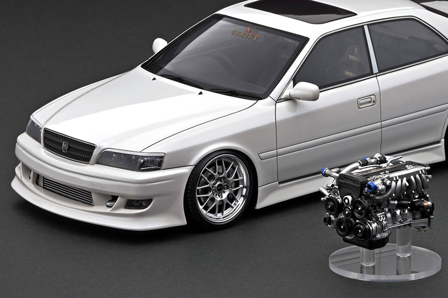 IG3313 1/18 VERTEX JZX100 Chaser Pearl White With Engine | LINE UP