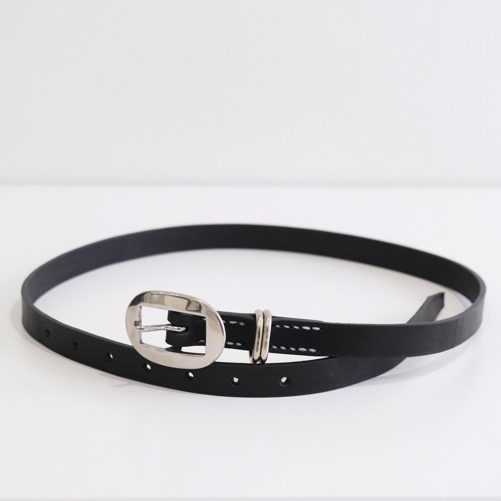 SEVEN BY SEVEN - CART BUCKLE NARROW LEATHER BELT / ベルト / レザー