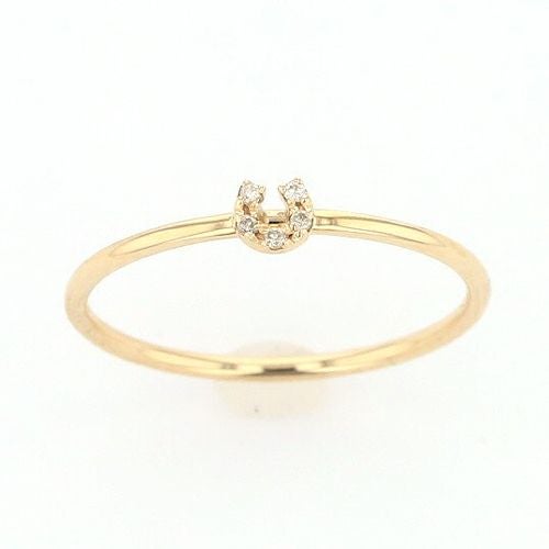 K10 YG ダイヤモンド 馬蹄 ホースシュー リング 指輪 | IKEDA