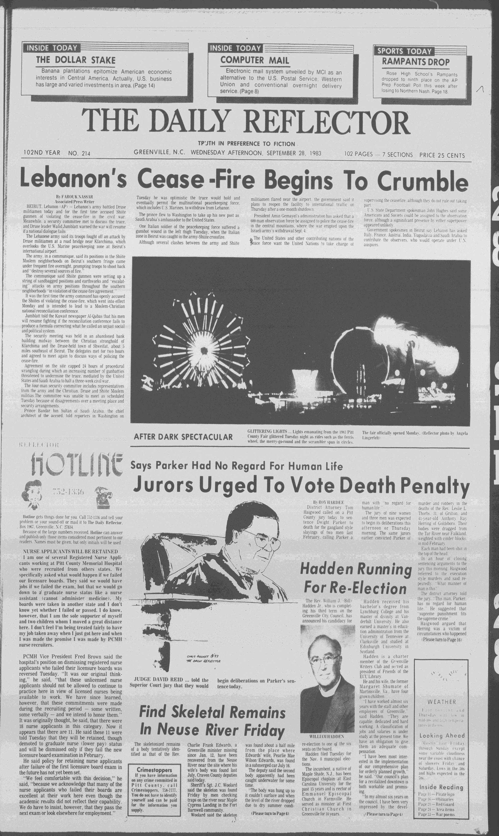 Daily Reflector, September 28, 1983 - ECU Digital Collections