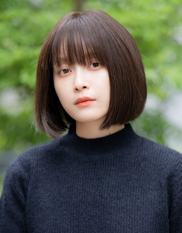 天使のミニボブ人毛MIX フルウィッグ ショート｜リネアストリア