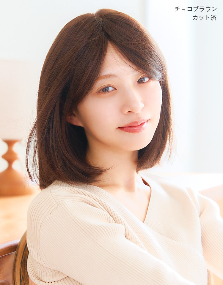 天使のピース ワイド 人毛MIX トップカバーウィッグ｜リネアストリア