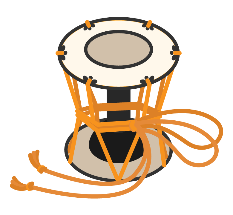 鼓（つづみ）／和楽器のイラスト | 無料のフリー素材 イラストエイト
