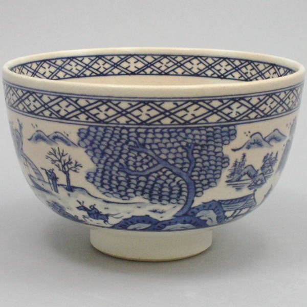 茶器/茶道具 抹茶茶碗】 染付 山水 浅見五郎助作（祥瑞窯） – 今屋静香園