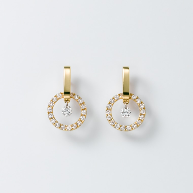 EE004]K18PG/Ptダイヤモンド/ピアス(ピンクゴールド/プラチナ): Hyacca