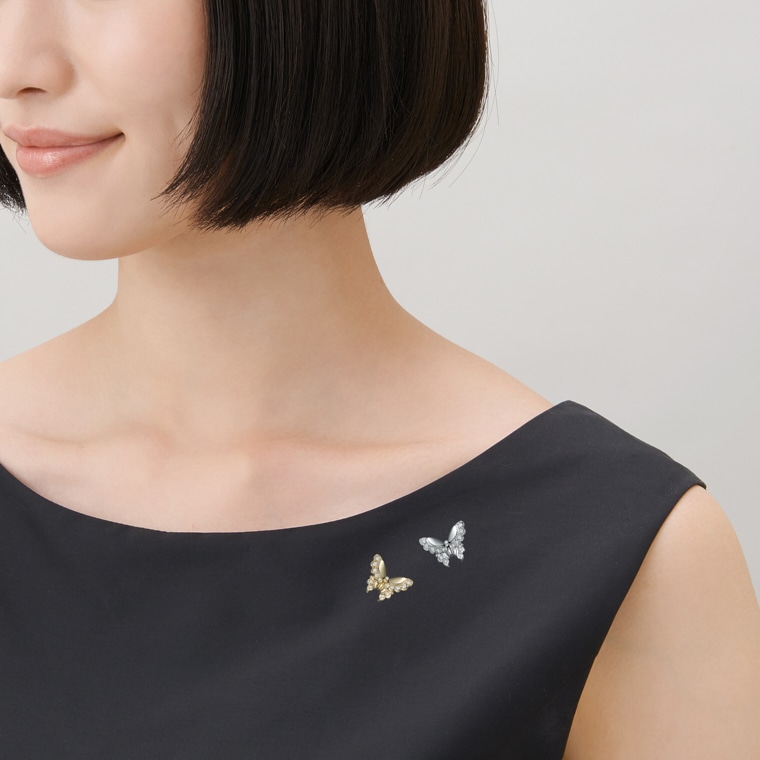 はなざかり ピンブローチ ちょうちょ ゴールド(ゴールド): かがよい