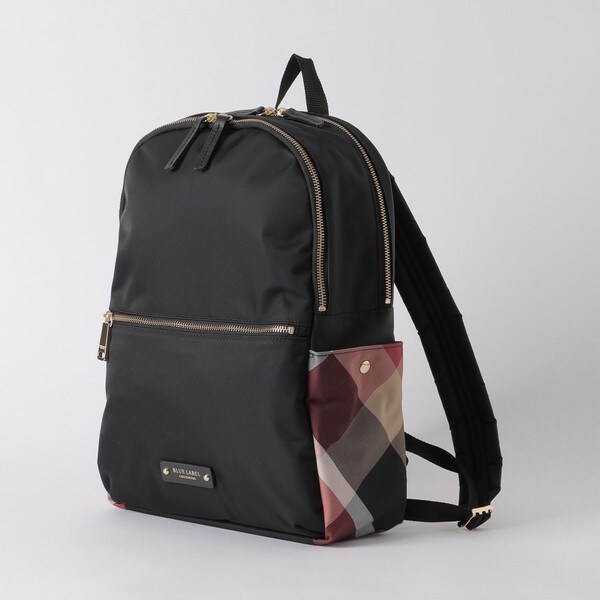 パーシャルクレストブリッジチェックナイロンバックパック | ブルー