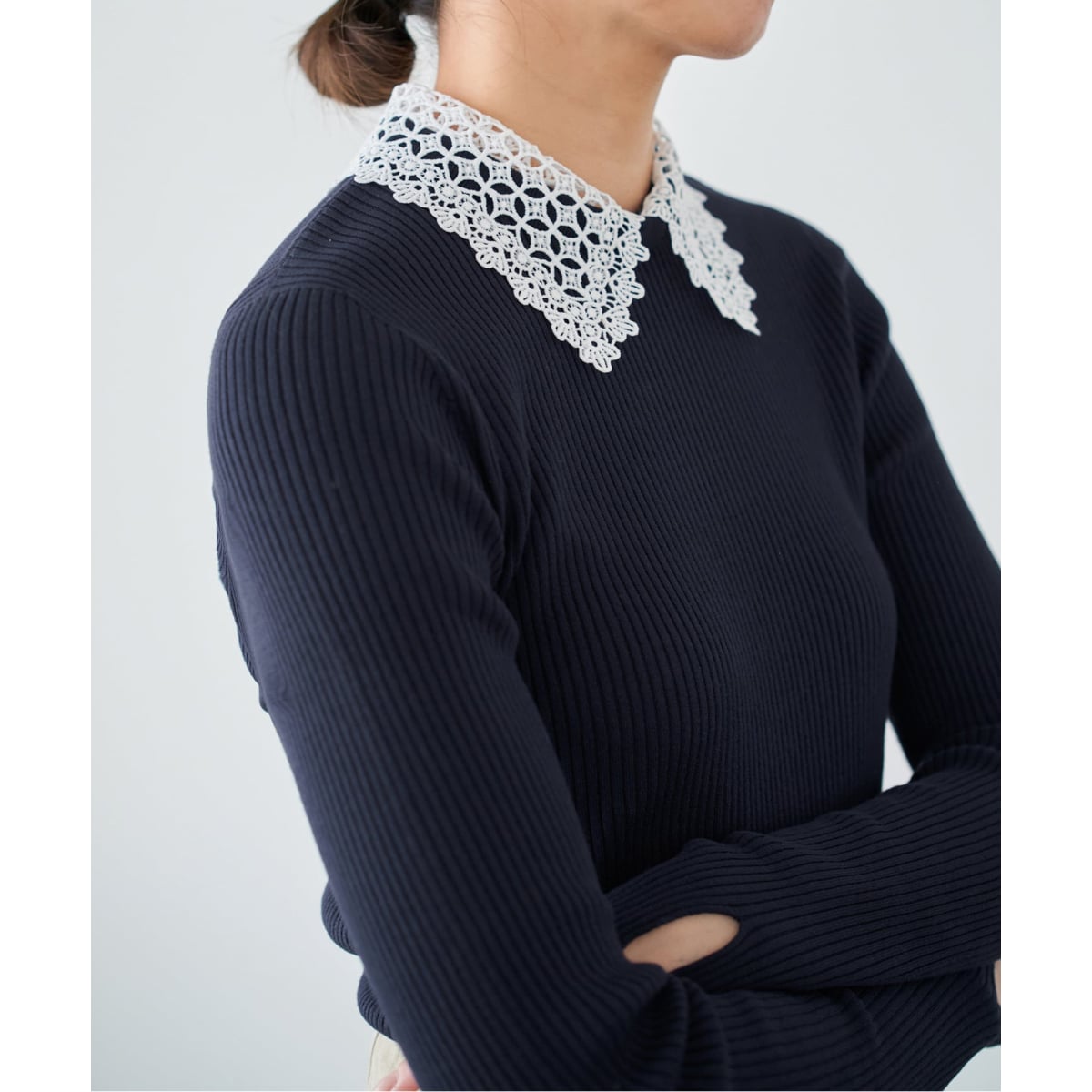 レース襟 RIBホールガーメントプルオーバー | イエナ(IENA) | マルイ