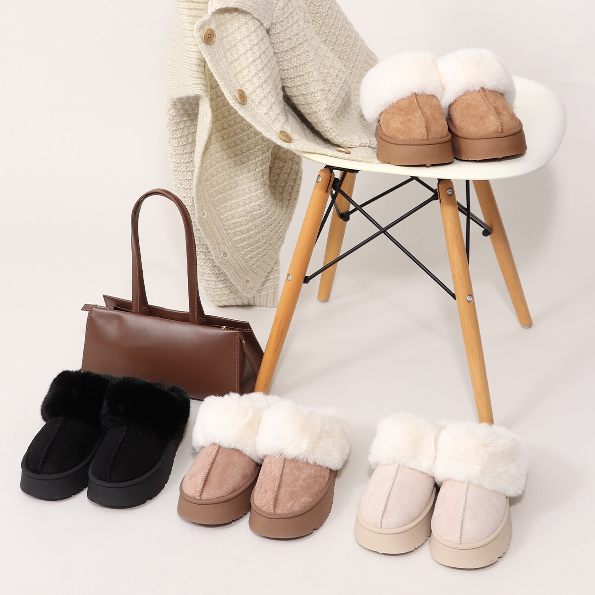 フェイクファー 厚底 ムートンサボ | ベース(BASE) | マルイウェブチャネル