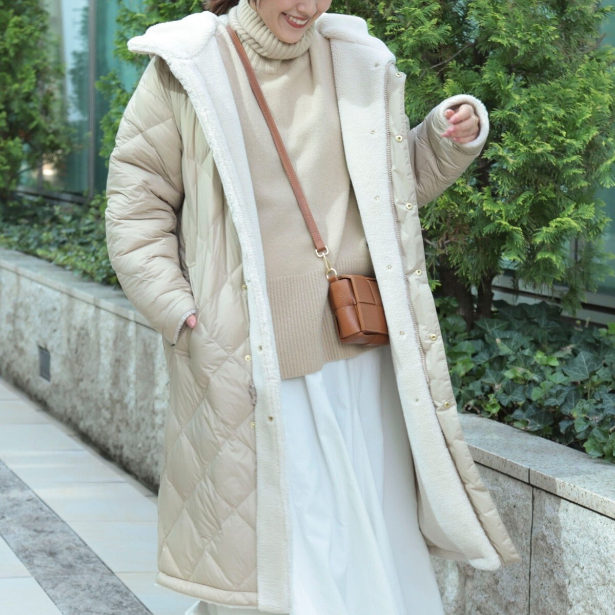 ◇【WEB限定】【TAION/タイオン】別注ダイヤキルト×ボアロングダウン