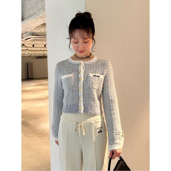 LILY BROWN×MARY QUANT】デイジー釦ツイードニットジャケット | リリー