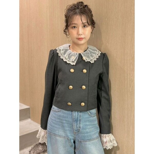 WEB限定カラー】[L.B CANDY STOCK]スカラップビジューアタッチド