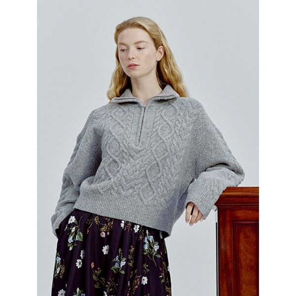 アランブークレーハーフジップニットプルオーバー | ミラ オーウェン