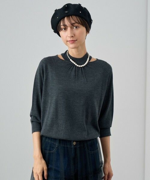 セール】 ウールシルクショルダースリット プルオーバー （ニット