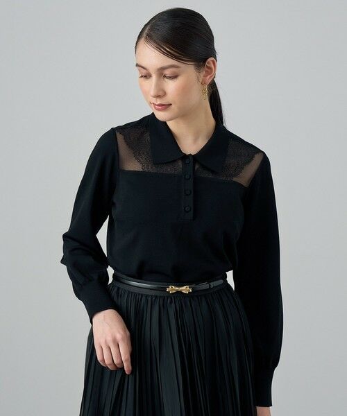 セール】 衿付きシアーレース プルオーバー （その他トップス）｜ANAYI