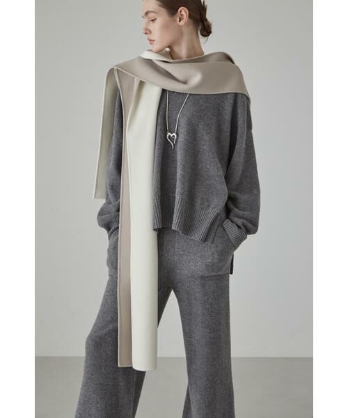 セール】 カシミヤ混 2TONE リバーフードストール （マフラー